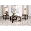 Pemberly Row 3-piece Solid Wood Coffee and End Table Set in Dark Brown