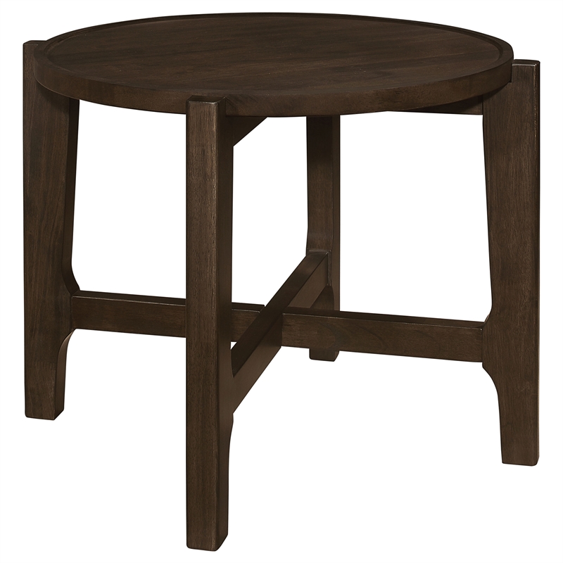 Pemberly Row 3-piece Solid Wood Coffee and End Table Set in Dark Brown