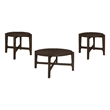 Pemberly Row 3-piece Solid Wood Coffee and End Table Set in Dark Brown