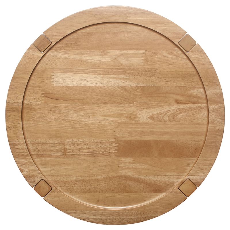 Pemberly Row 2-piece Round Rubberwood Coffee and End Table Set in Maple