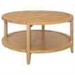 Pemberly Row 2-piece Round Rubberwood Coffee and End Table Set in Maple