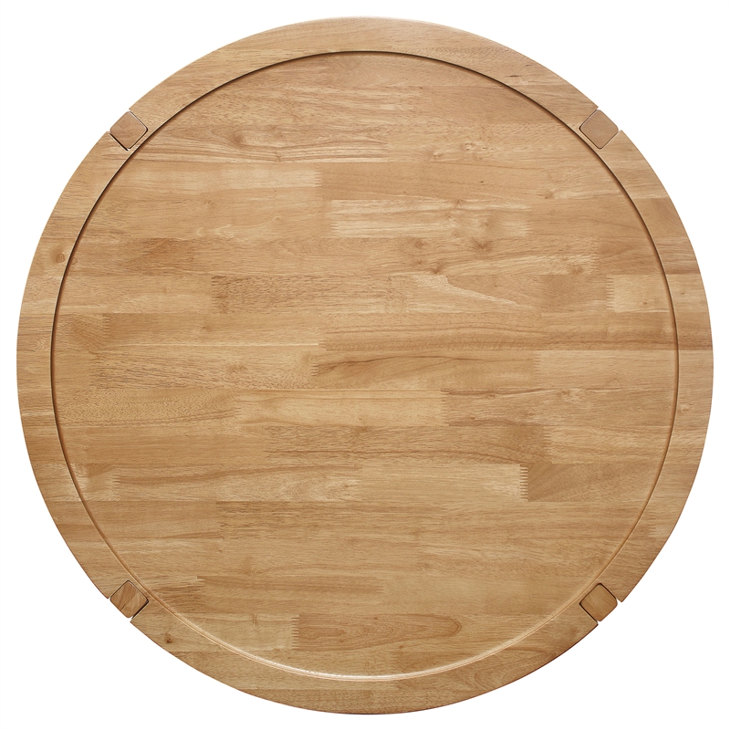 Pemberly Row 2-piece Round Rubberwood Coffee and End Table Set in Maple