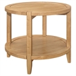 Pemberly Row 3-piece Round Rubberwood Coffee and End Table Set in Maple
