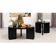 Pemberly Row 2-piece Solid Wood Coffee and End Table Set in Black