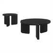 Pemberly Row 2-piece Solid Wood Coffee and End Table Set in Black