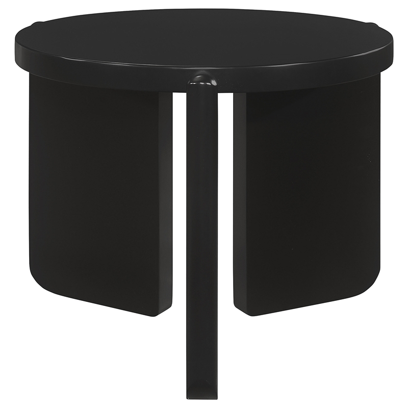 Pemberly Row 3-piece Solid Wood Coffee and End Table Set in Black