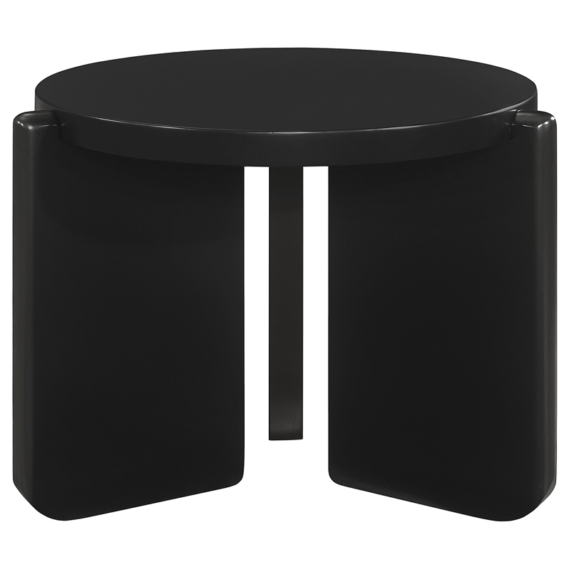 Pemberly Row 3-piece Solid Wood Coffee and End Table Set in Black