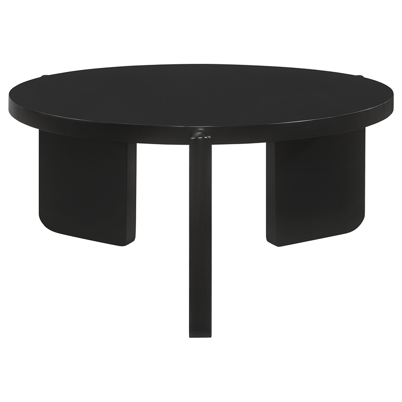 Pemberly Row 3-piece Solid Wood Coffee and End Table Set in Black