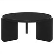 Pemberly Row 3-piece Solid Wood Coffee and End Table Set in Black