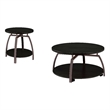 Pemberly Row 2-piece Round Coffee and End Table Set in Dark Charcoal