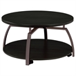 Pemberly Row 3-piece Round Coffee and End Table Set in Dark Charcoal