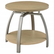 Pemberly Row Round Engineered Wood Top Side End Table in Brown