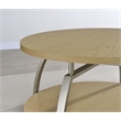 Pemberly Row Round Engineered Wood Top Side End Table in Brown