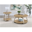 Pemberly Row 2-piece Round Engineered Wood Coffee and End Tables in Brown