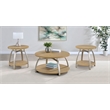 Pemberly Row 3-piece Round Engineered Wood Coffee and End Tables in Brown