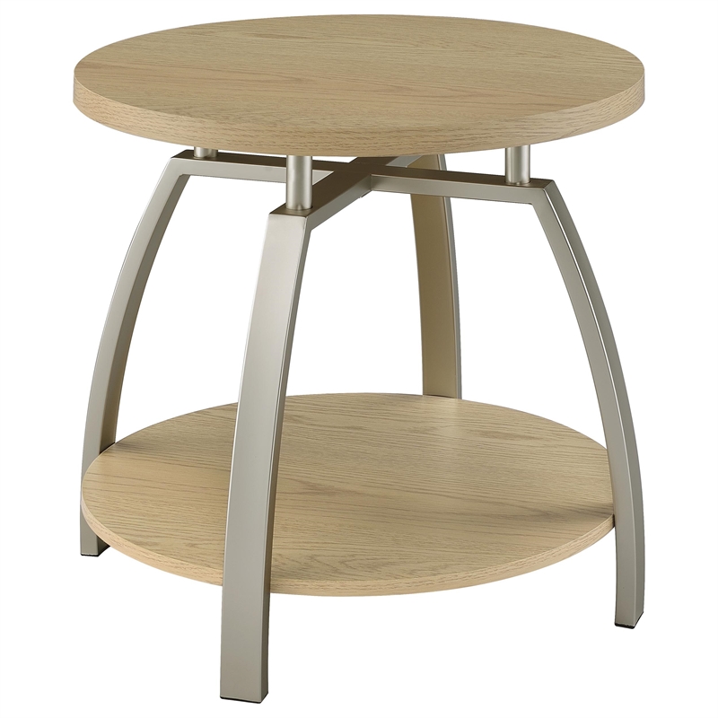 Pemberly Row 3-piece Round Engineered Wood Coffee and End Tables in Brown