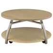 Pemberly Row 3-piece Round Engineered Wood Coffee and End Tables in Brown