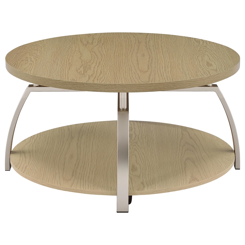Pemberly Row 3-piece Round Engineered Wood Coffee and End Tables in Brown