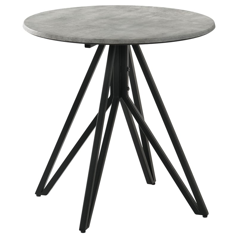 Pemberly Row 2-piece Round Laminate Coffee and End Table Set in Cement