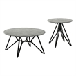 Pemberly Row 2-piece Round Laminate Coffee and End Table Set in Cement