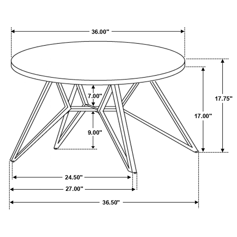 Pemberly Row 3-piece Round Laminate Coffee and End Table Set in Cement