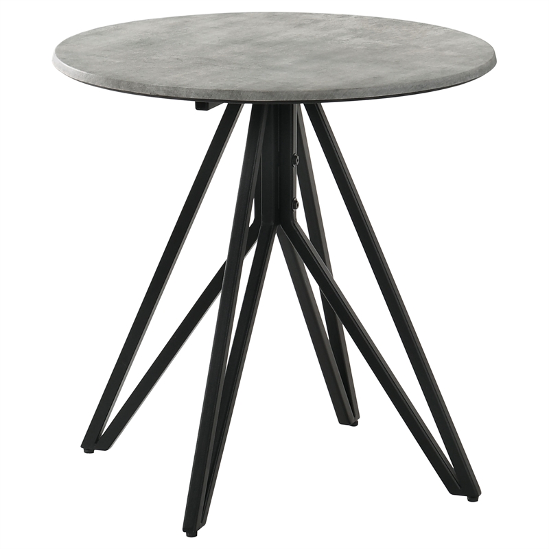 Pemberly Row 3-piece Round Laminate Coffee and End Table Set in Cement