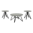 Pemberly Row 3-piece Round Laminate Coffee and End Table Set in Cement