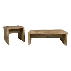 Pemberly Row 2-piece Rectangular Coffee and End Table Set in Mango