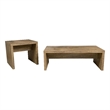 Pemberly Row 2-piece Rectangular Coffee and End Table Set in Mango