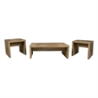 Pemberly Row 3-piece Rectangular Coffee and End Table Set in Mango
