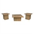 Pemberly Row 3-piece Square Laminate Coffee and End Table Set in Mango