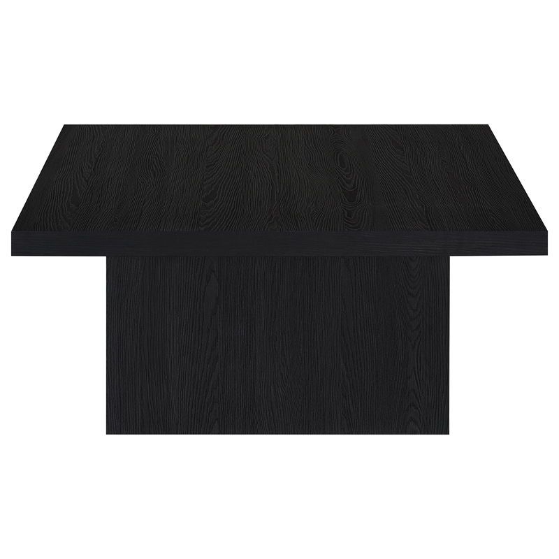 Pemberly Row 2-piece Square Engineered Wood Coffee Table Set in Black
