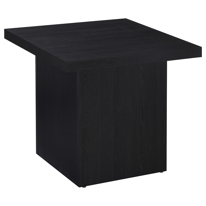 Pemberly Row 2-piece Square Engineered Wood Coffee Table Set in Black
