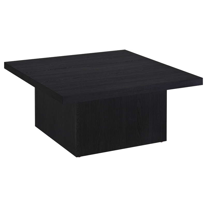 Pemberly Row 2-piece Square Engineered Wood Coffee Table Set in Black