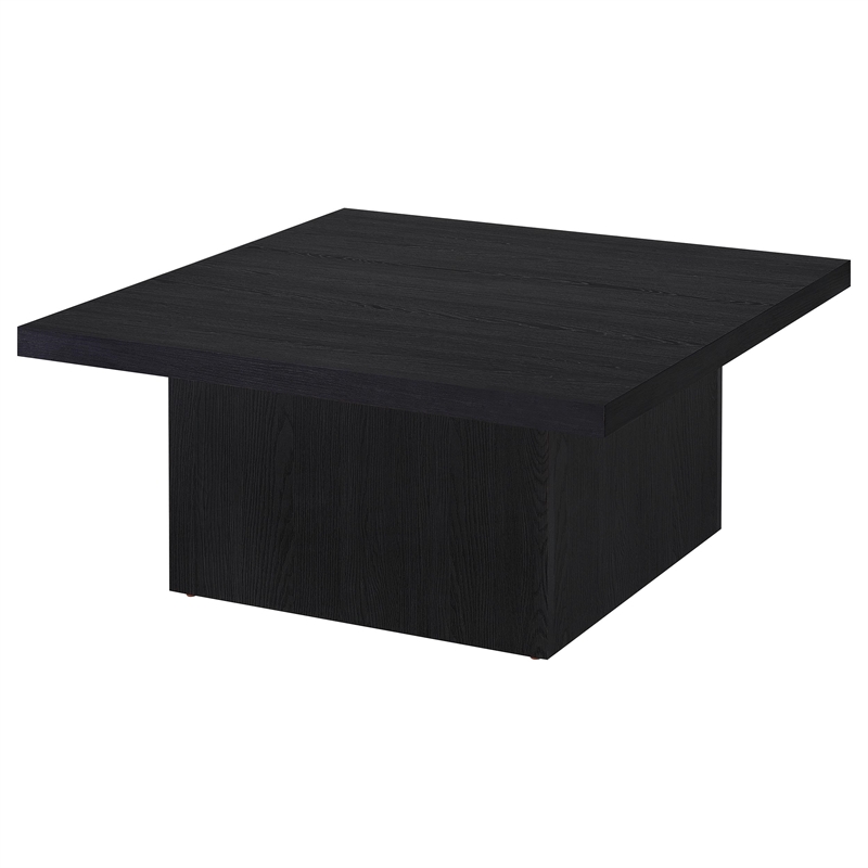 Pemberly Row 2-piece Square Engineered Wood Coffee Table Set in Black