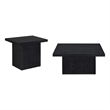 Pemberly Row 2-piece Square Engineered Wood Coffee Table Set in Black
