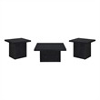 Pemberly Row 3-piece Square Engineered Wood Coffee Table Set in Black