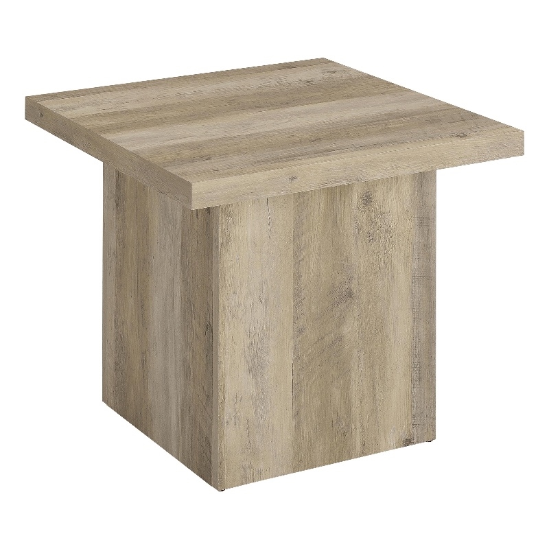Pemberly Row Square Engineered Wood End Table in Distressed Pine