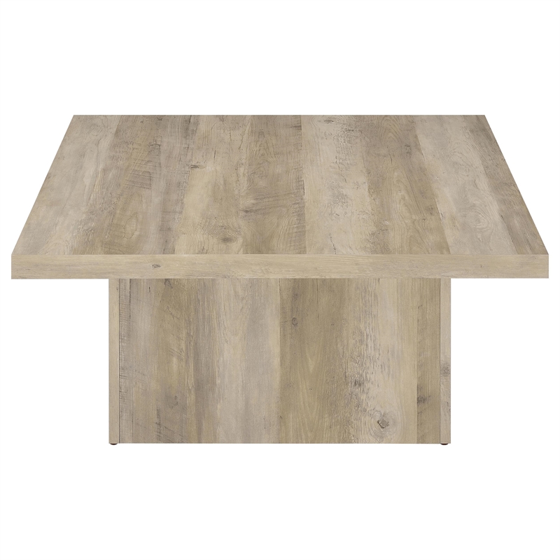 Pemberly Row 2-piece Square Coffee and End Table Set in Distressed Pine