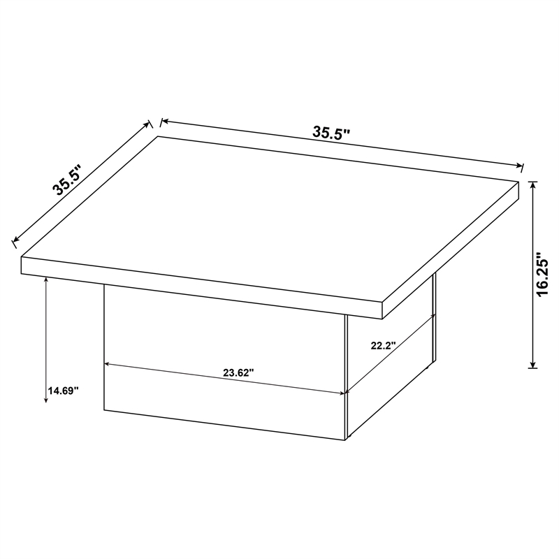 Pemberly Row 2-piece Square Coffee and End Table Set in Distressed Pine