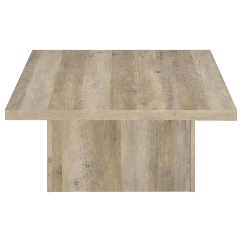 Pemberly Row 3-piece Square Coffee and End Table Set in Distressed Pine