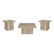 Pemberly Row 3-piece Square Coffee and End Table Set in Distressed Pine