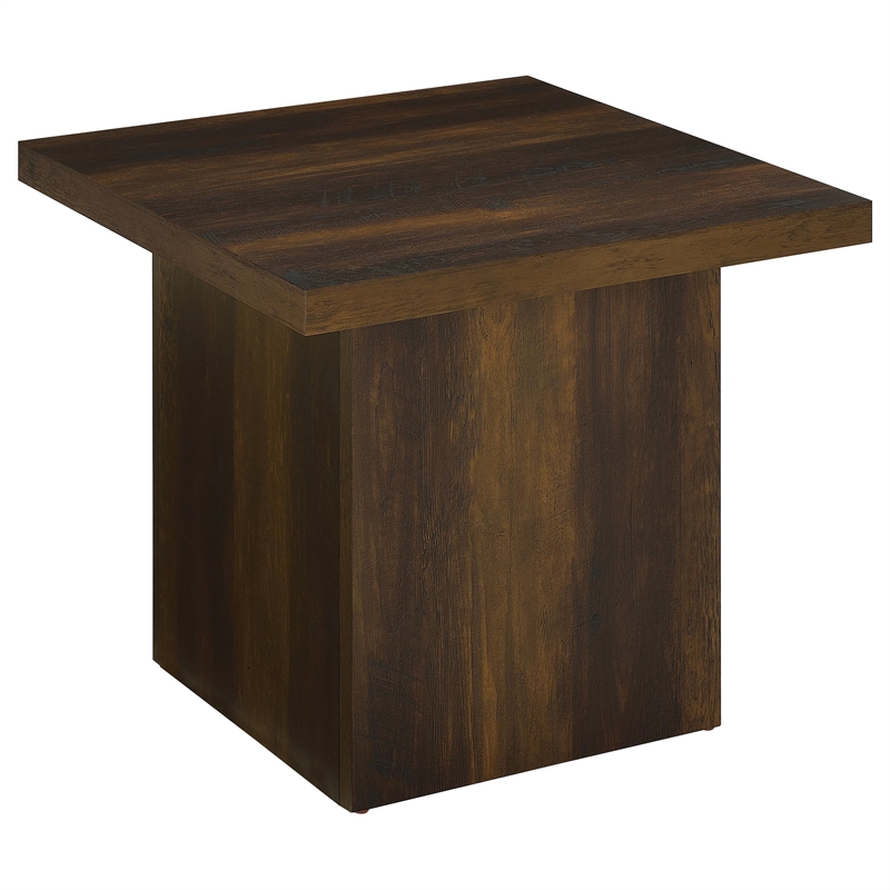Pemberly Row 2-piece Square Engineered Wood Coffee Table Set in Dark Pine