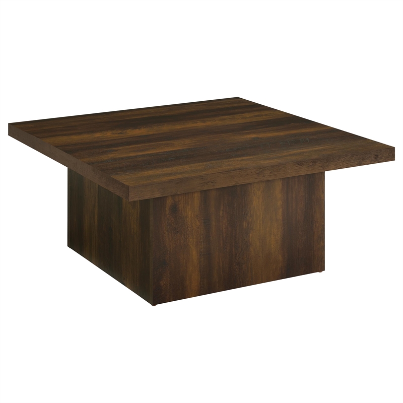 Pemberly Row 2-piece Square Engineered Wood Coffee Table Set in Dark Pine