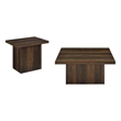 Pemberly Row 2-piece Square Engineered Wood Coffee Table Set in Dark Pine