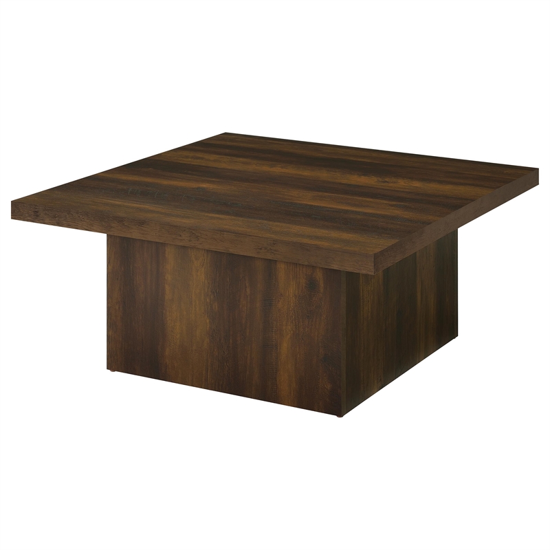 Pemberly Row 3-piece Square Engineered Wood Coffee Table Set in Dark Pine