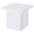 Pemberly Row Square Engineered Wood Side End Table in White High Gloss
