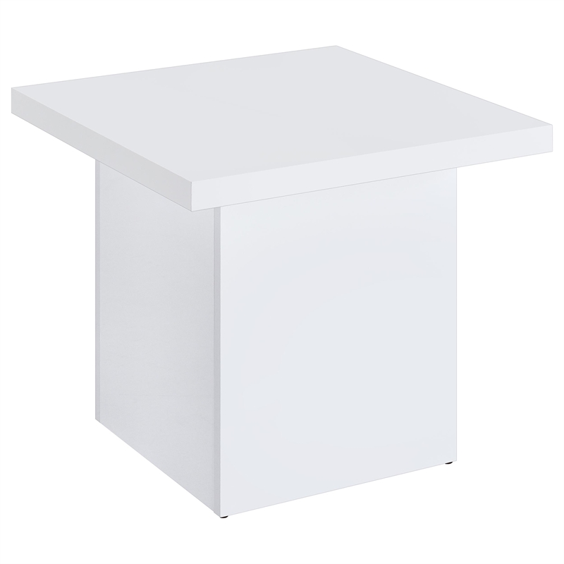 Pemberly Row 2-piece Engineered Wood Coffee Table Set in White High Gloss