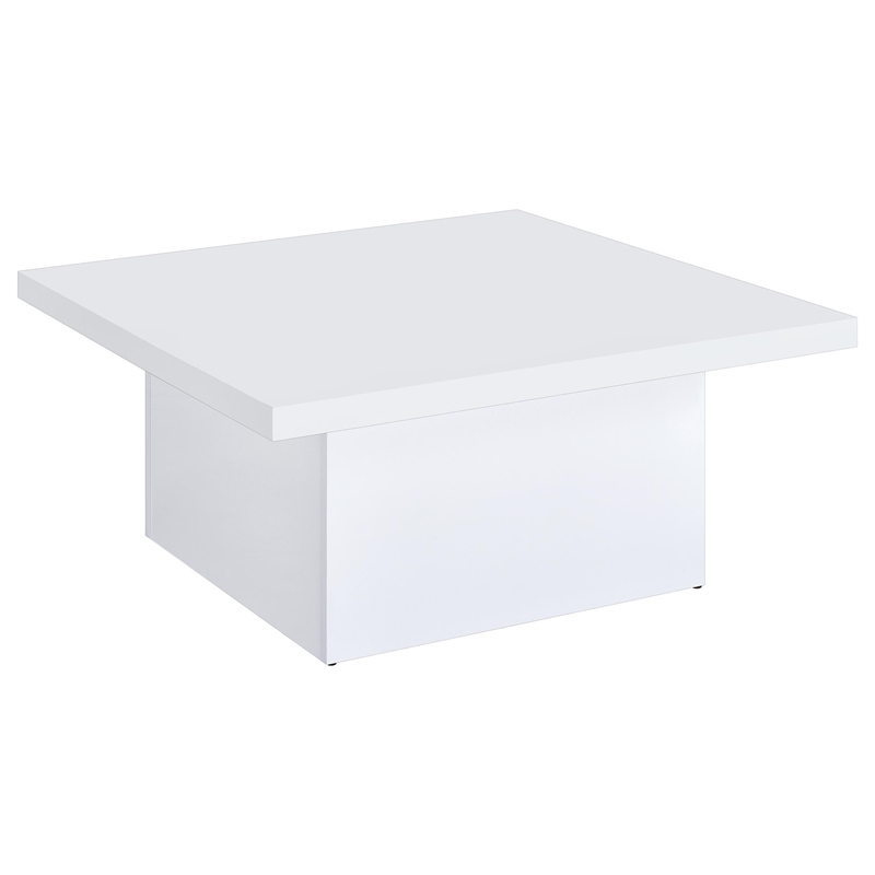 Pemberly Row 2-piece Engineered Wood Coffee Table Set in White High Gloss
