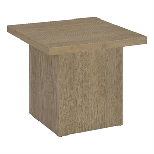 Pemberly Row Square Engineered Wood Side End Table in Latte Brown